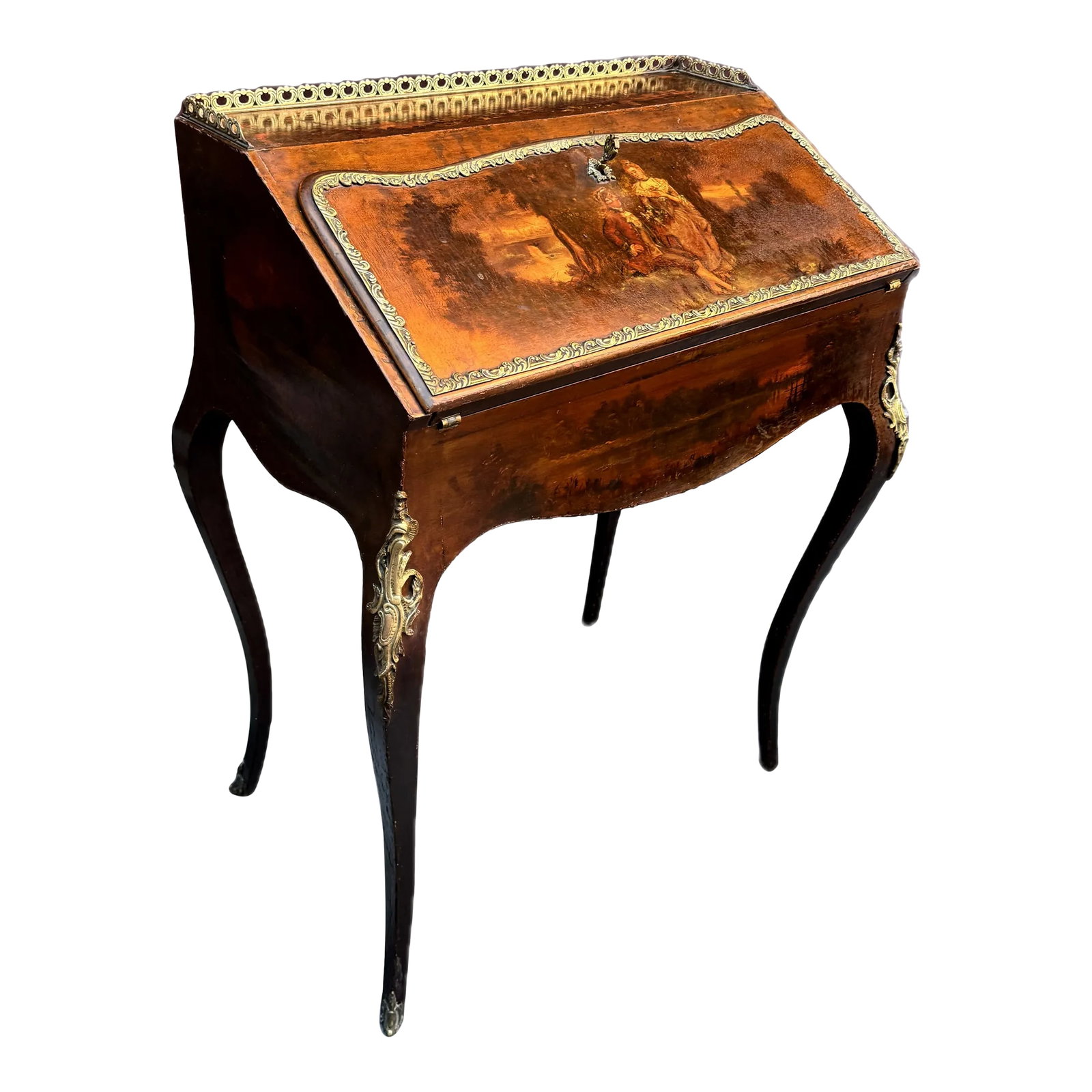 Louis XV Style Slant Front Painted Desk (1 of 9)
