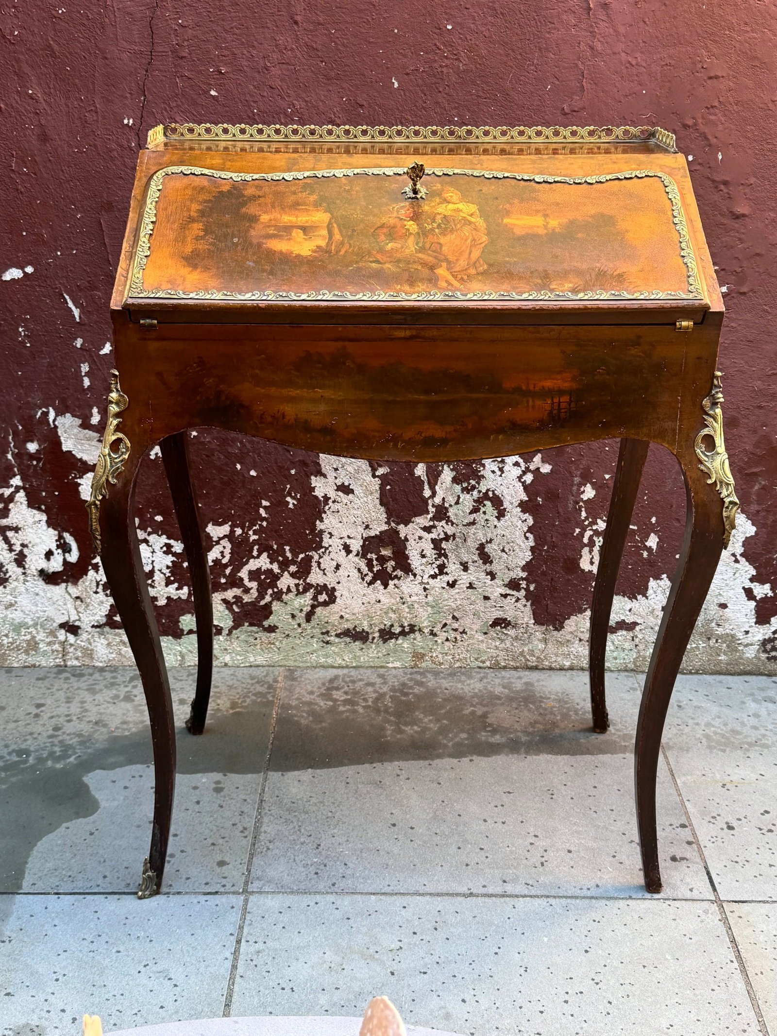 Louis XV Style Slant Front Painted Desk - 2