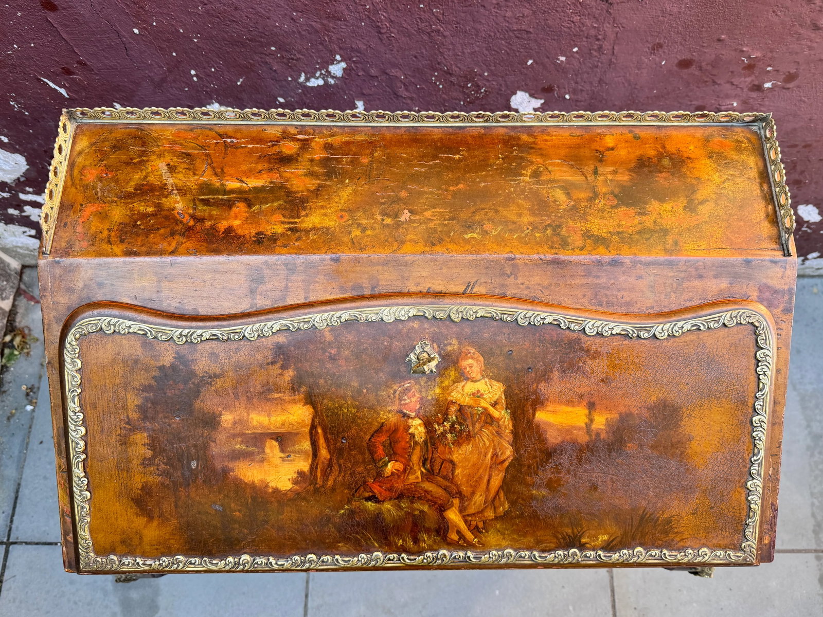 Louis XV Style Slant Front Painted Desk - 9