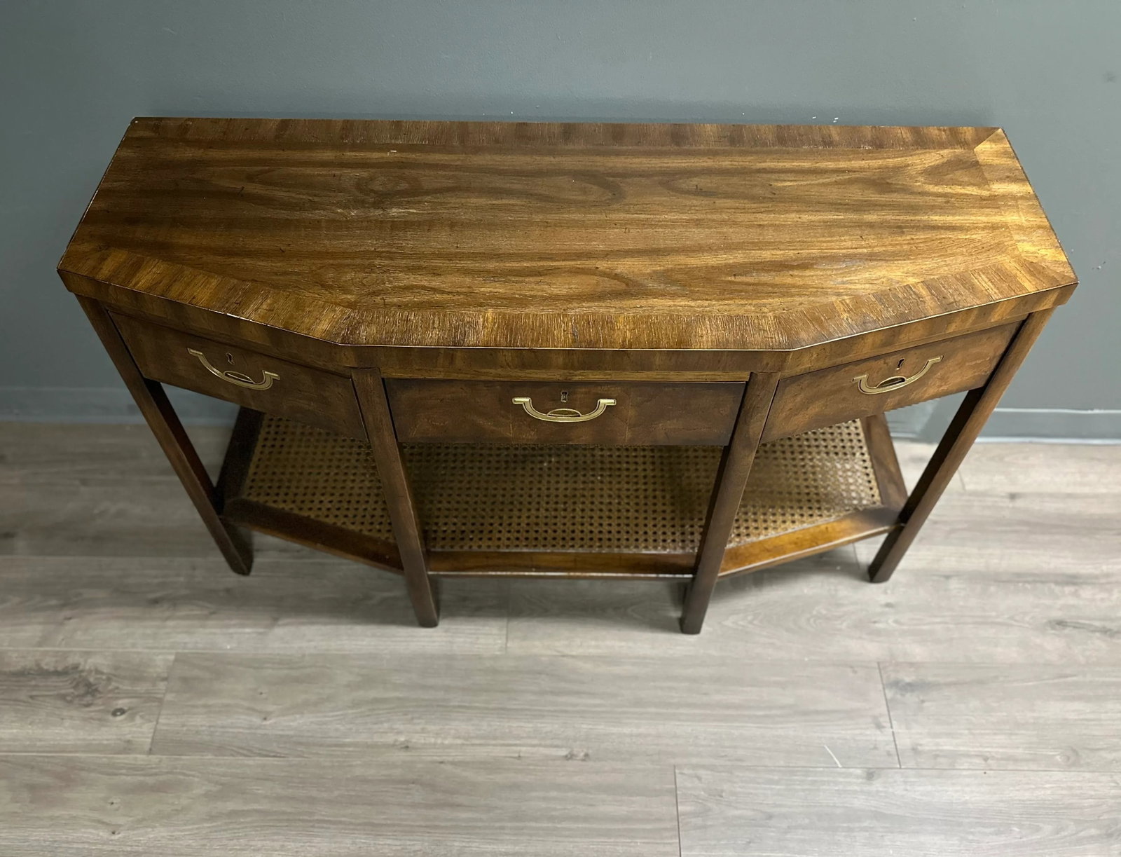 Vintage Drexel Accolade Campaign Style Console Hall Table - 2
