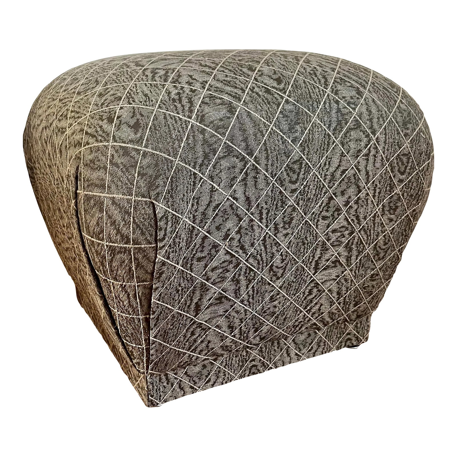 Vintage Marge Carson Pouf: A vintage Marge Carson pouf, showcasing luxurious design and craftsmanship. This stylish pouf features premium upholstery and elegant detailing, making it a perfect accent piece for any living space.