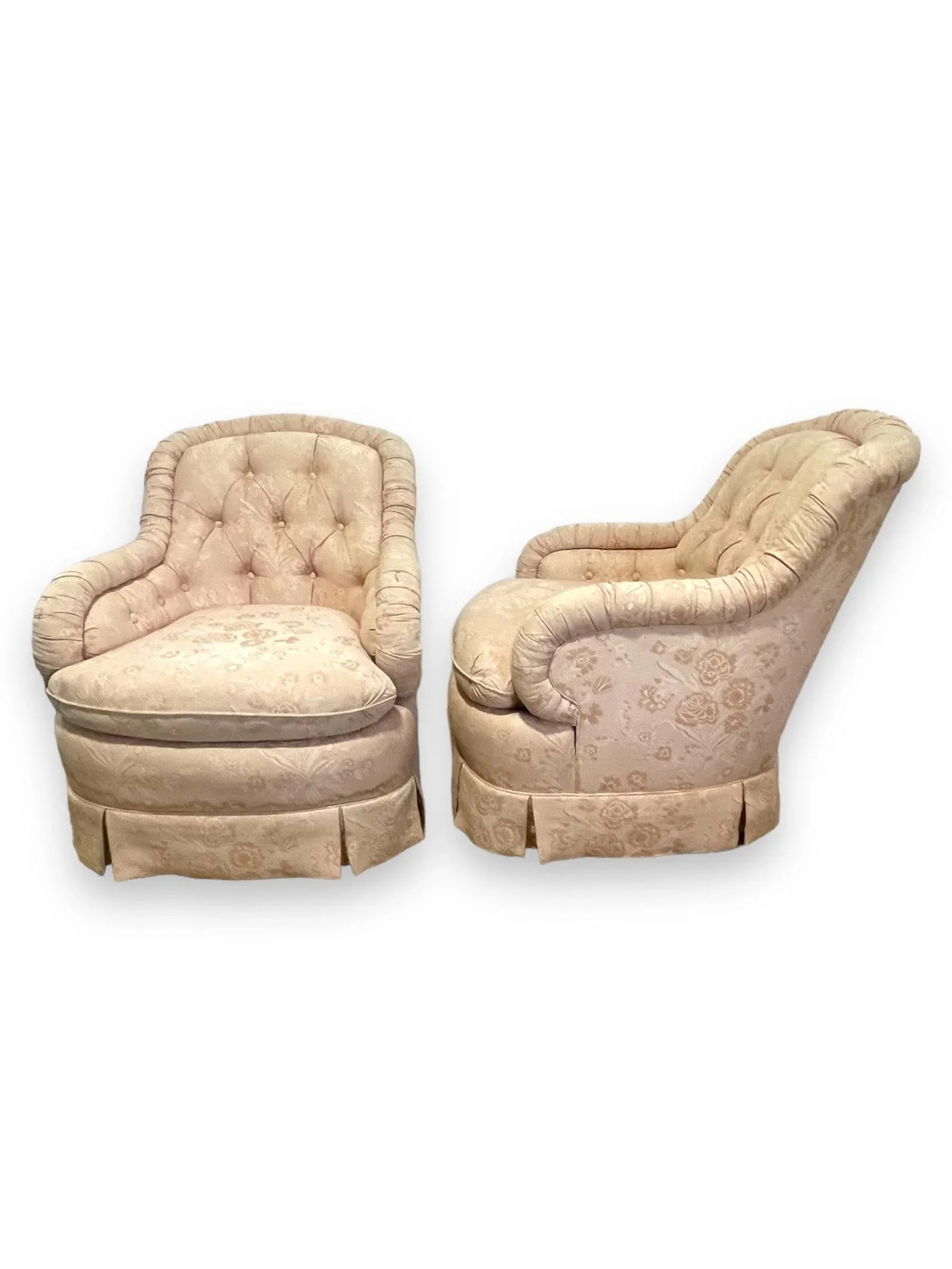 Late 20th Century Baker Furniture Slipper Chairs - a Pair - 3