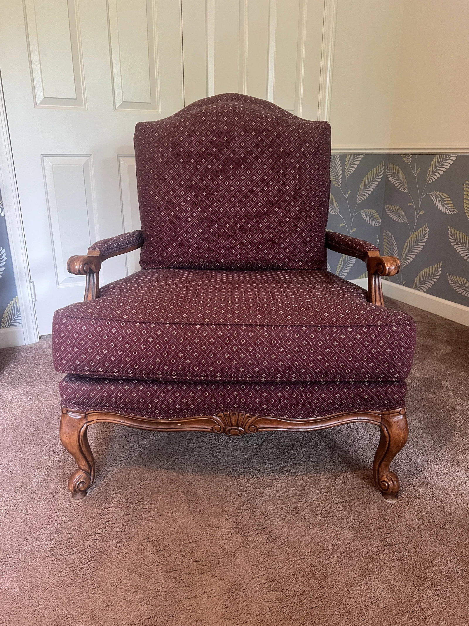Ethan Allen Harris Chair & Laurent Ottoman - Set of 2 - 2