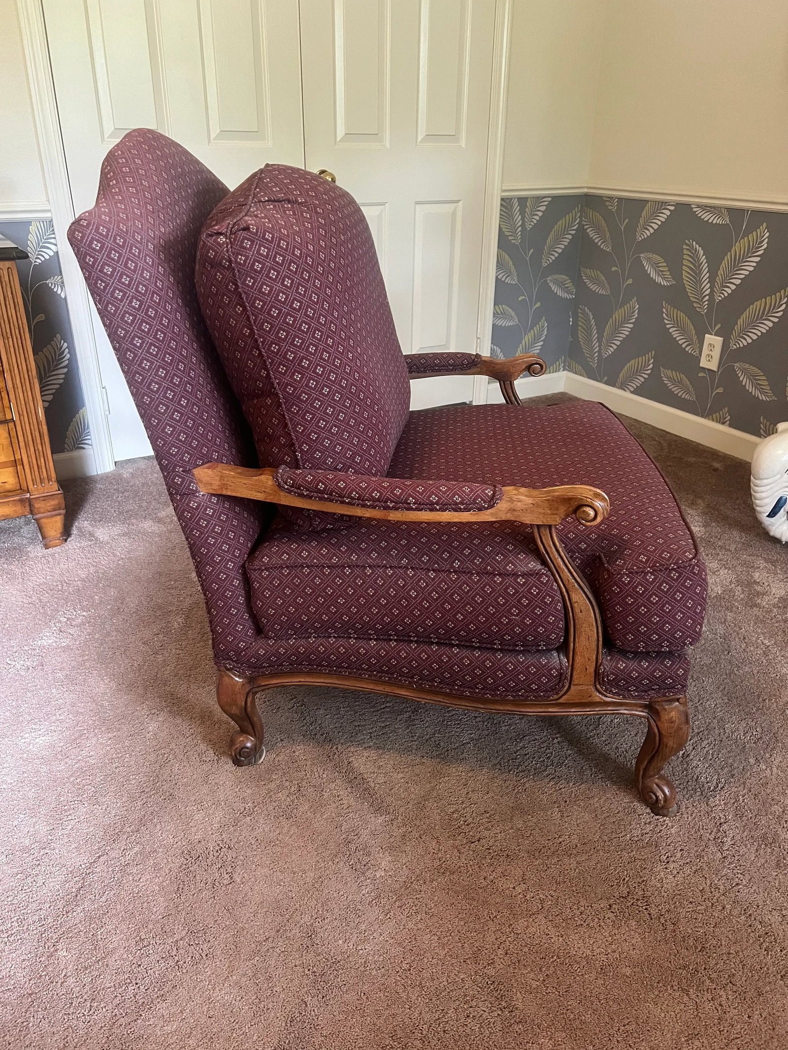 Ethan Allen Harris Chair & Laurent Ottoman - Set of 2 - 3