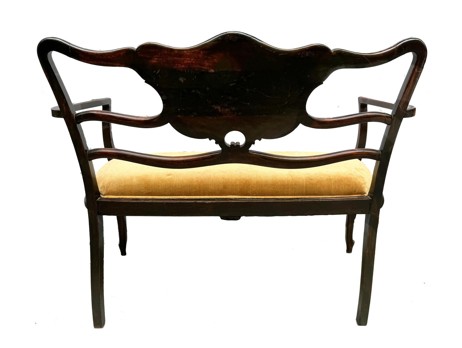 Late 19th Century Louis XV Style Love Seat, Carved With Vernis Martin Cameo - 4