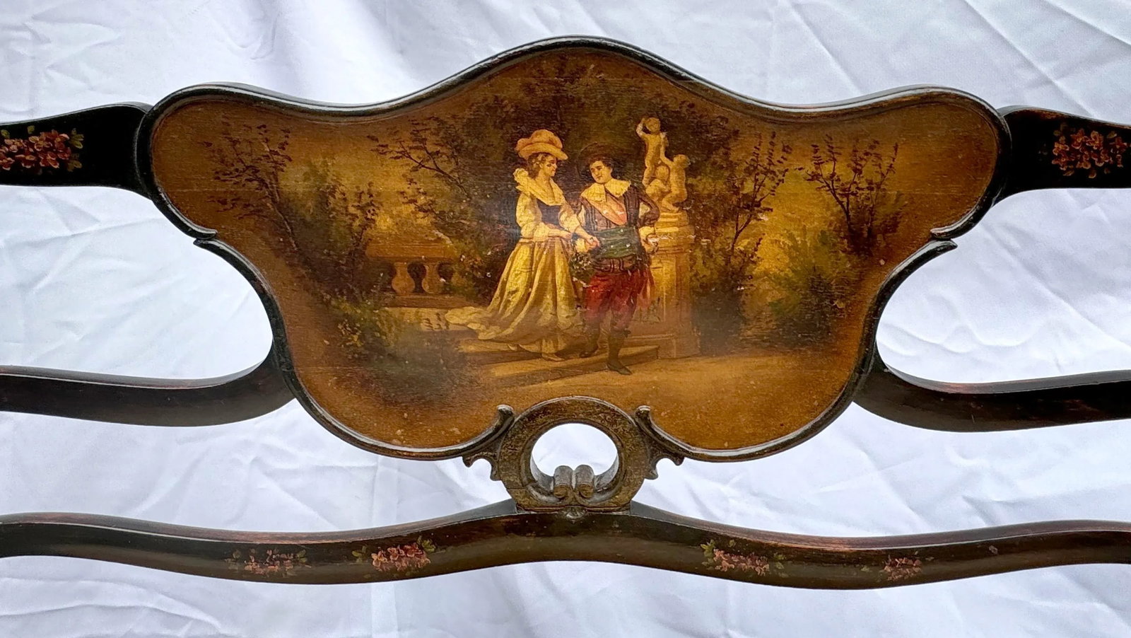 Late 19th Century Louis XV Style Love Seat, Carved With Vernis Martin Cameo - 5