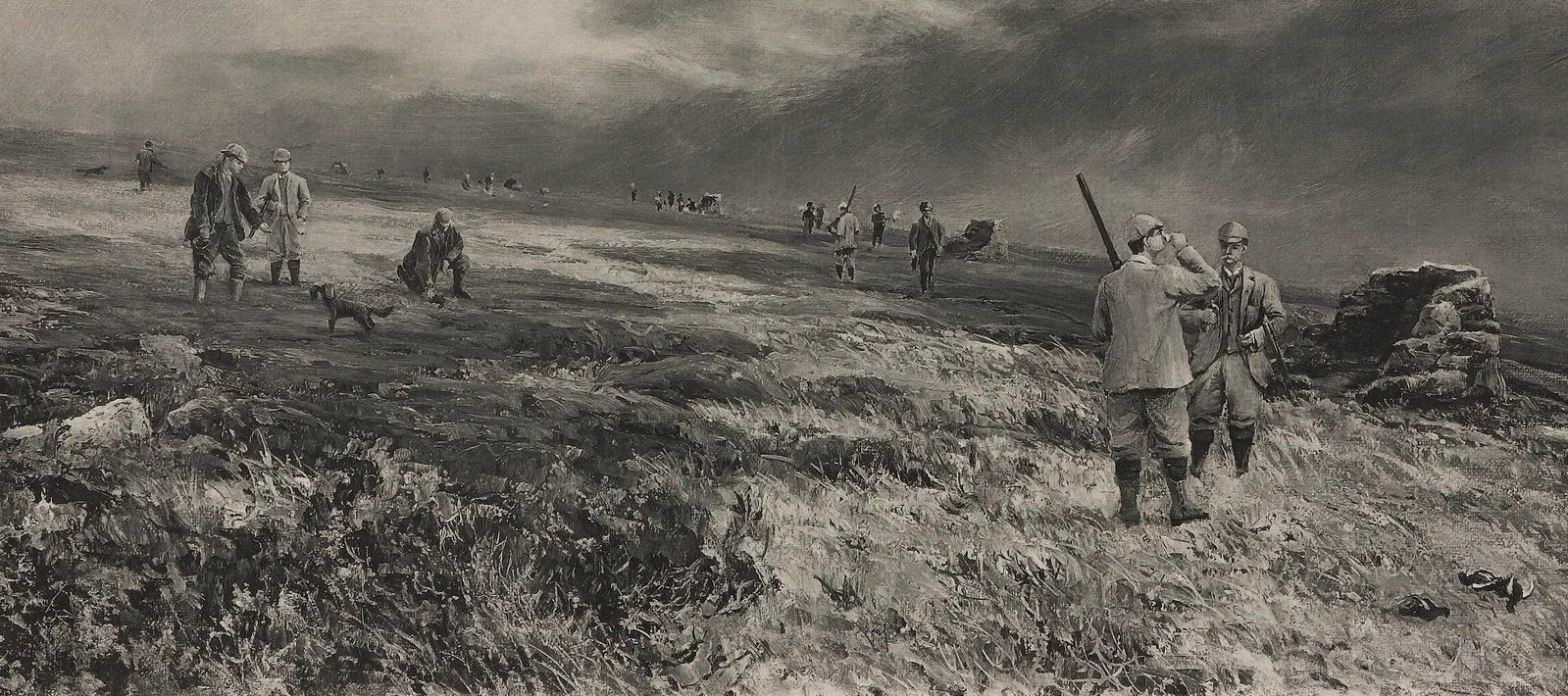 Hunting Scene Signed by Douglas Adams, Ap 1/300, Late 19th Century - 4