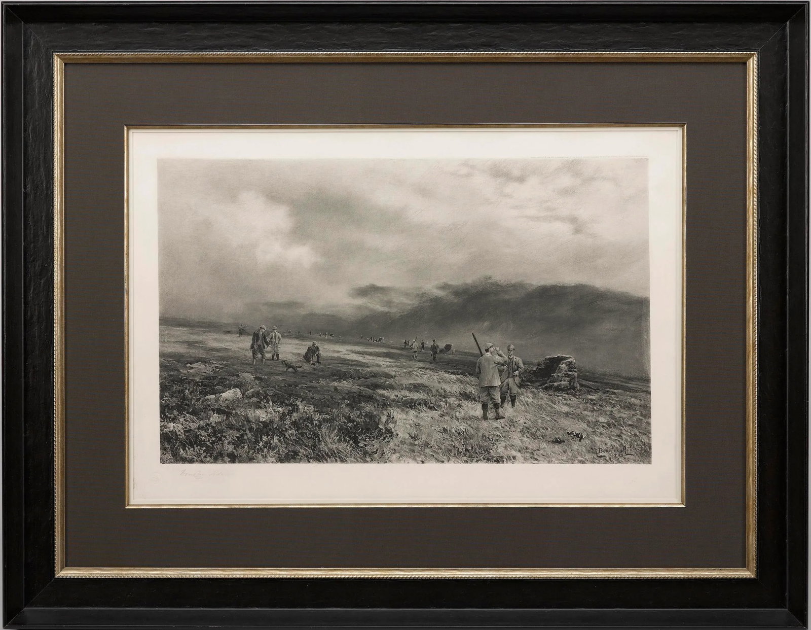 Hunting Scene Signed by Douglas Adams, Ap 1/300, Late 19th Century - 5