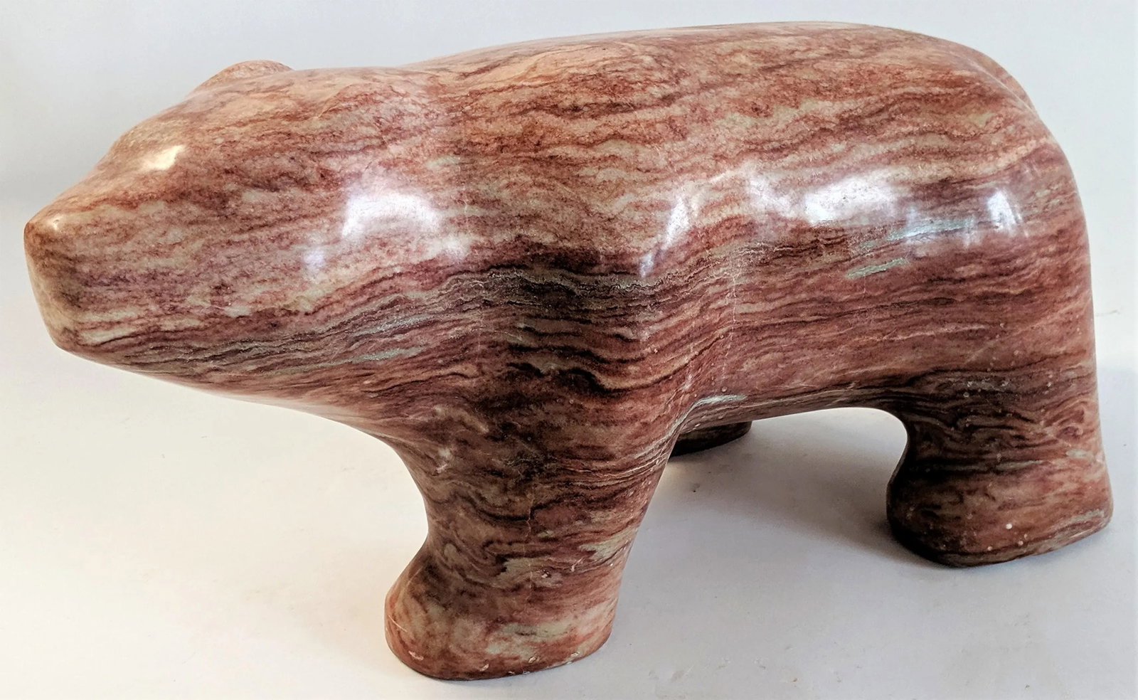 1980s Fred Begay Alabaster Bear Sculpture - 11