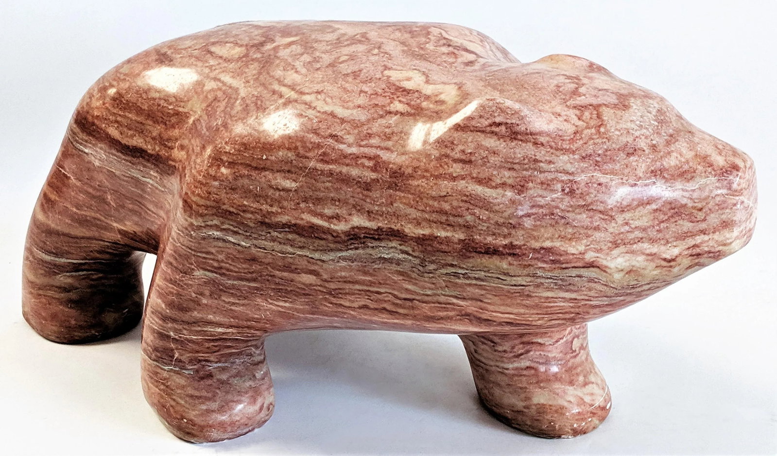 1980s Fred Begay Alabaster Bear Sculpture - 2