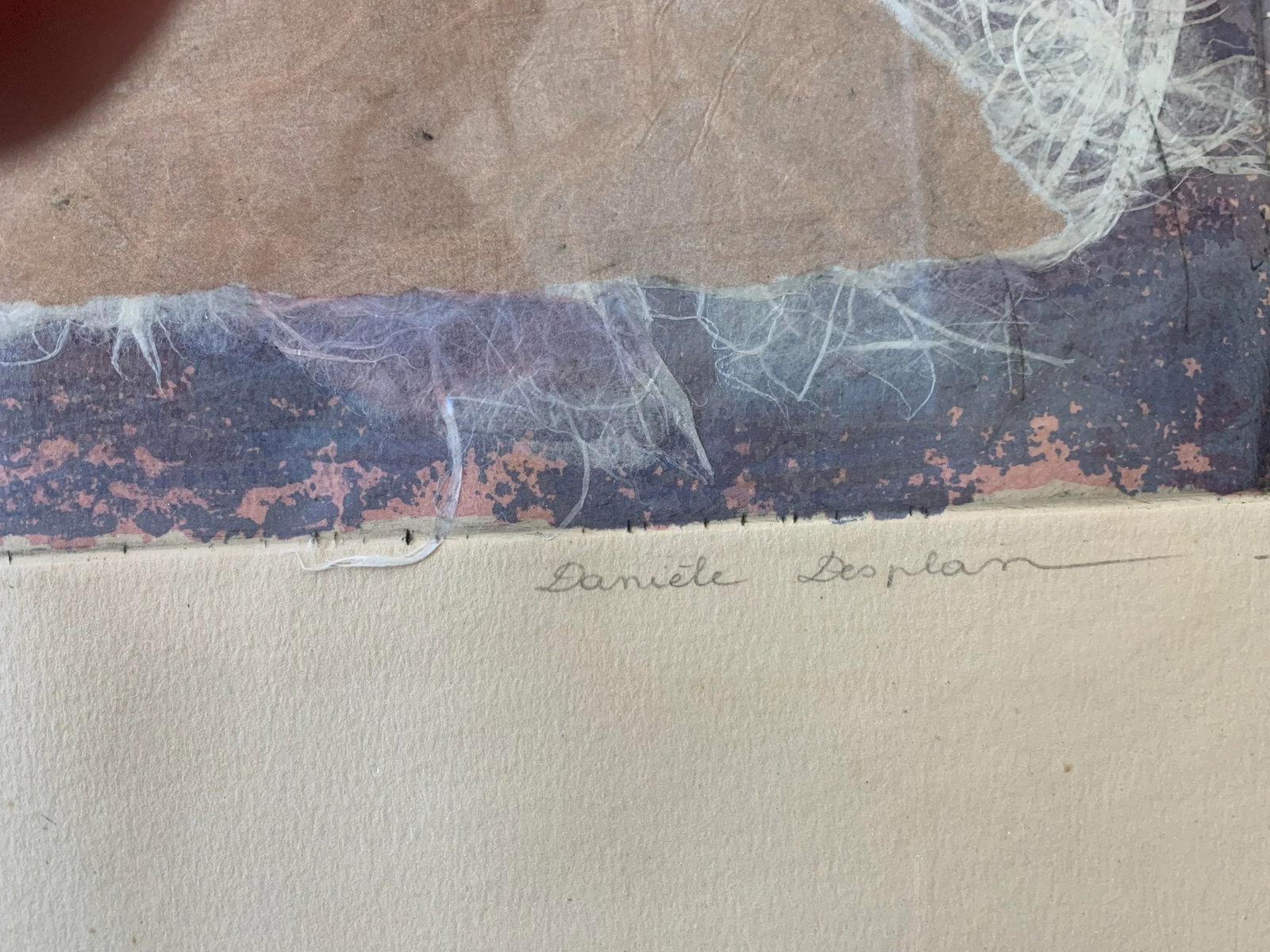 Danielle Desplan Signed Mixed Media Original Print, Framed - 9