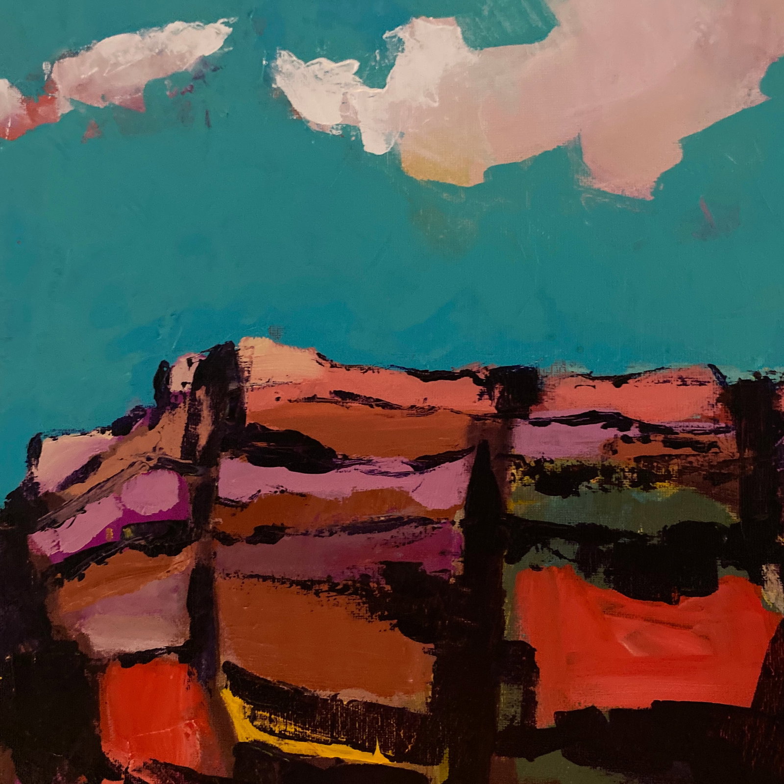 "Canyon Patchwork" Original Painting on Canvas - 4