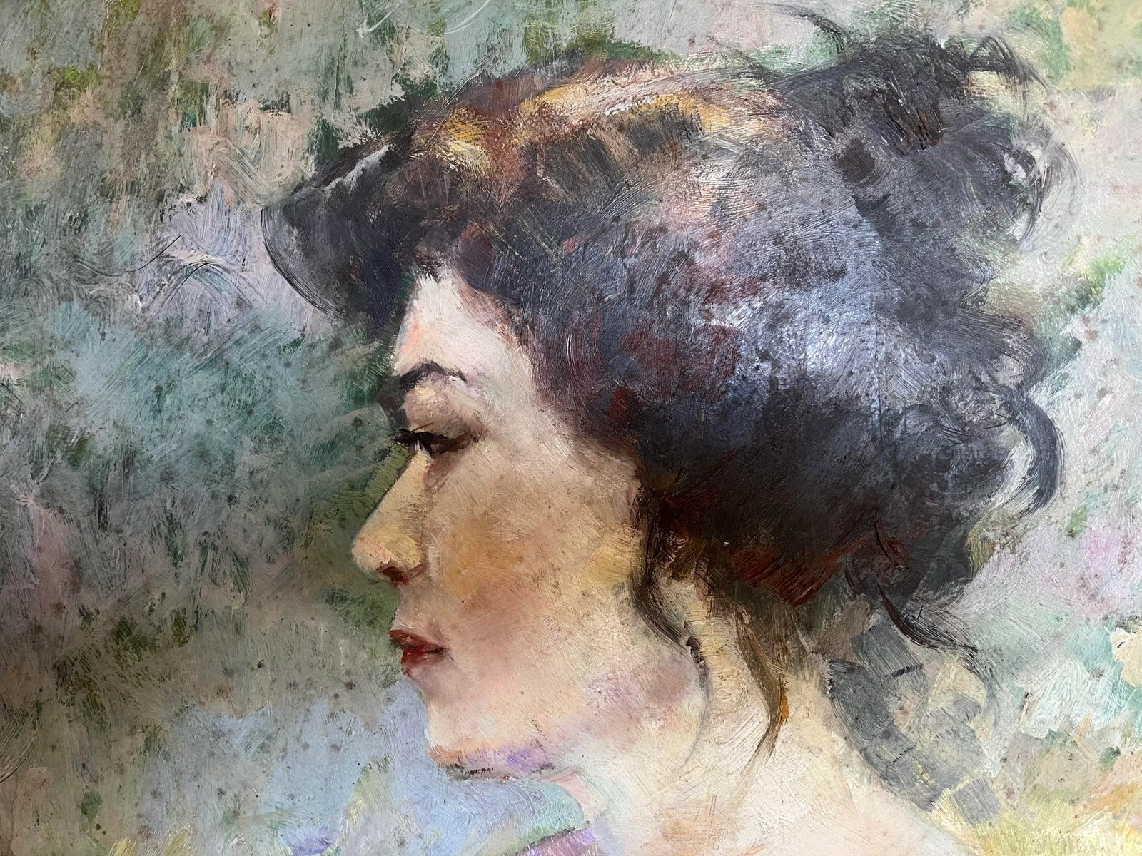 1970s Oil on Board Portrait Painting of Nude Woman - 6