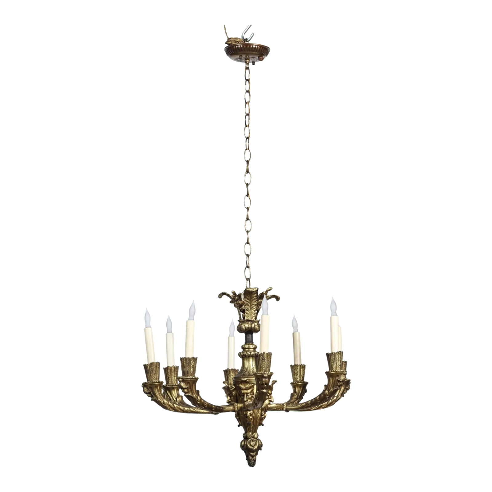 Mid 20th Century Bronze Monster-Face Chandelier (1 of 7)
