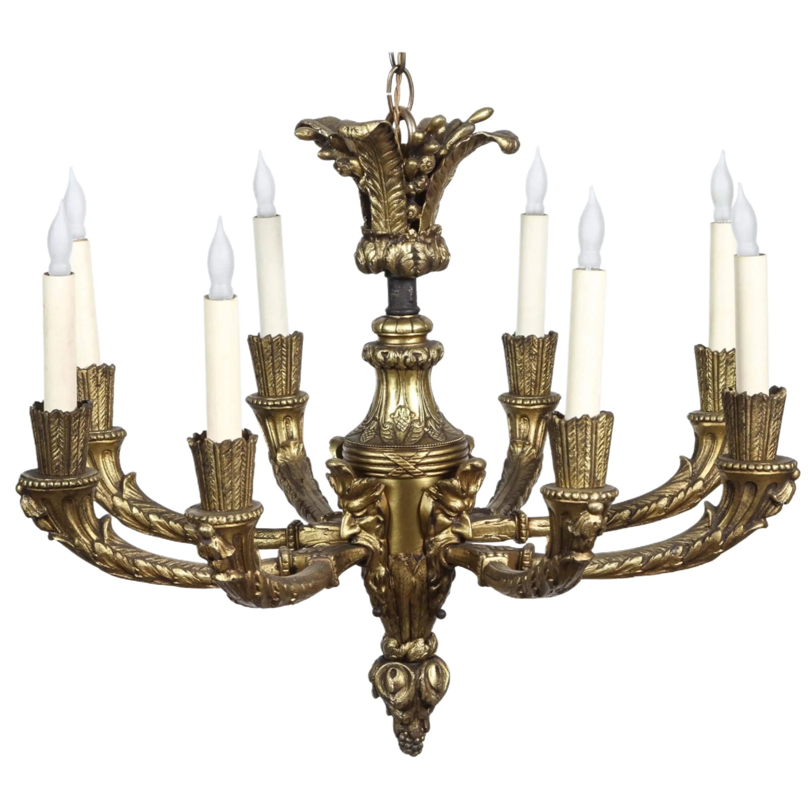 Mid 20th Century Bronze Monster-Face Chandelier - 3