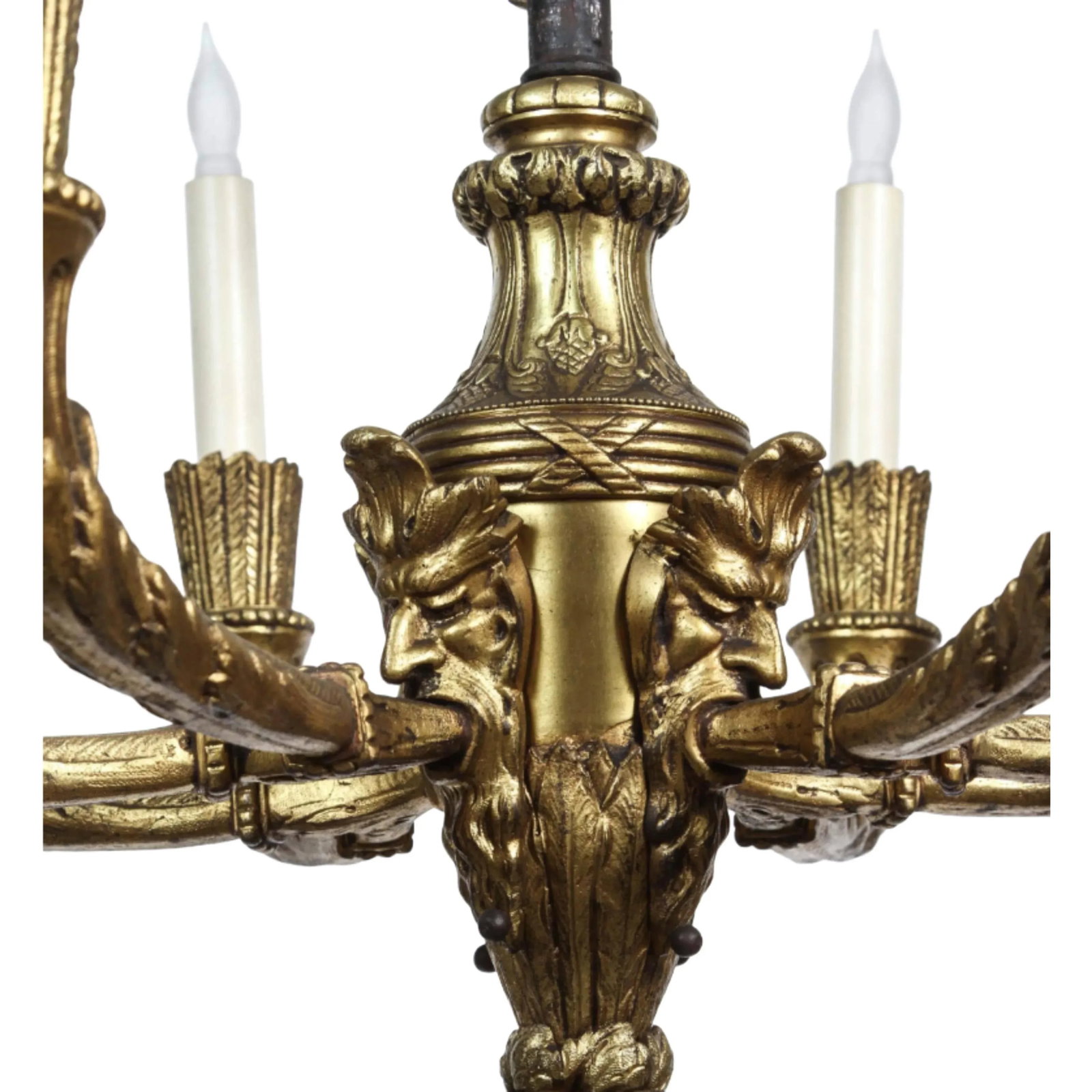 Mid 20th Century Bronze Monster-Face Chandelier - 6
