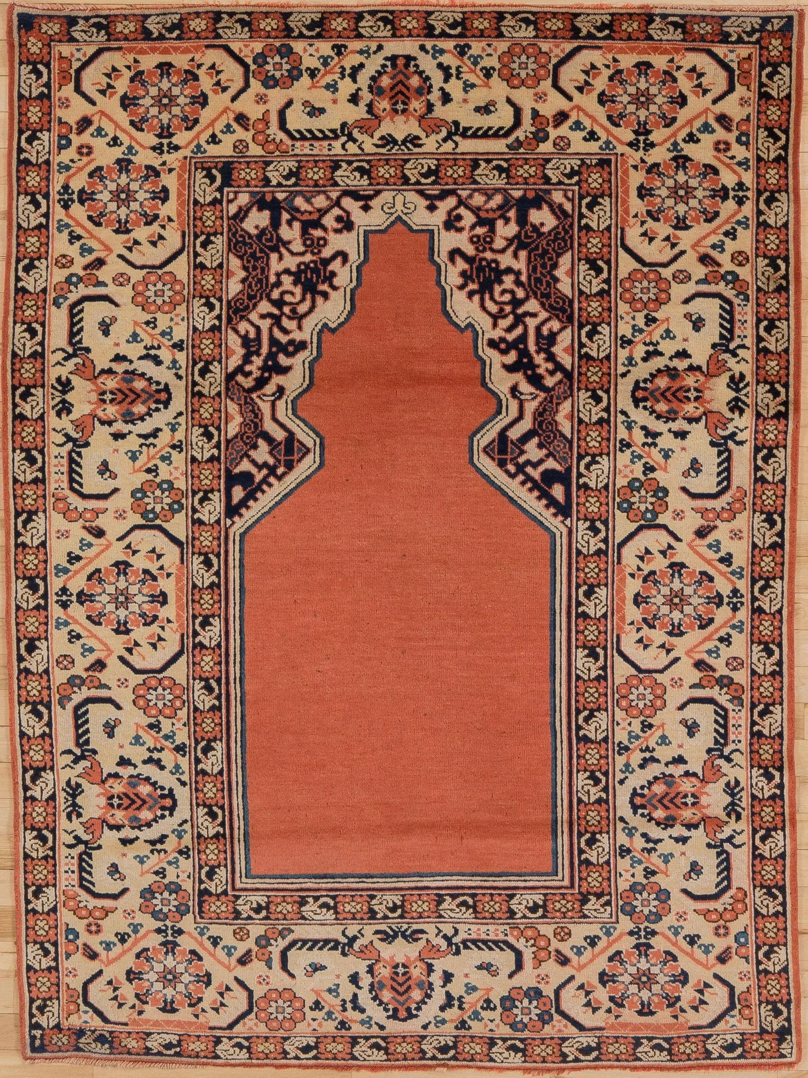 Early 20th Century Antique Khotan Prayer Rug - 4' * 5'6'' - 7