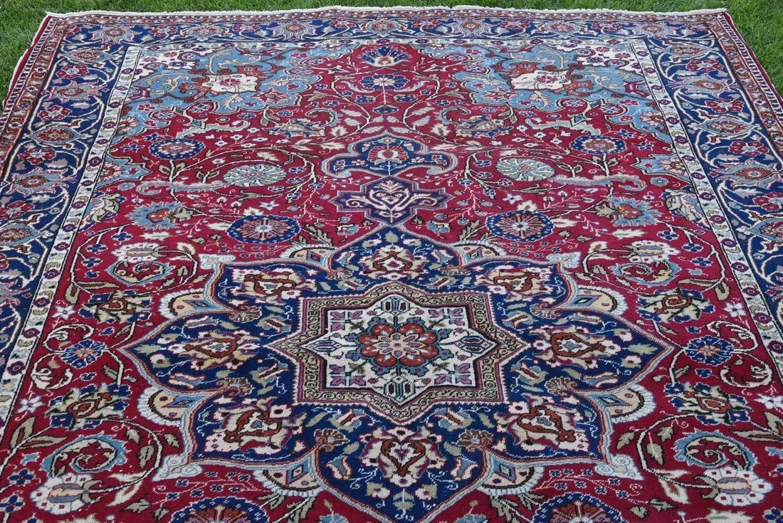 1970s Islamic Blue Medallion Area Rug - 5