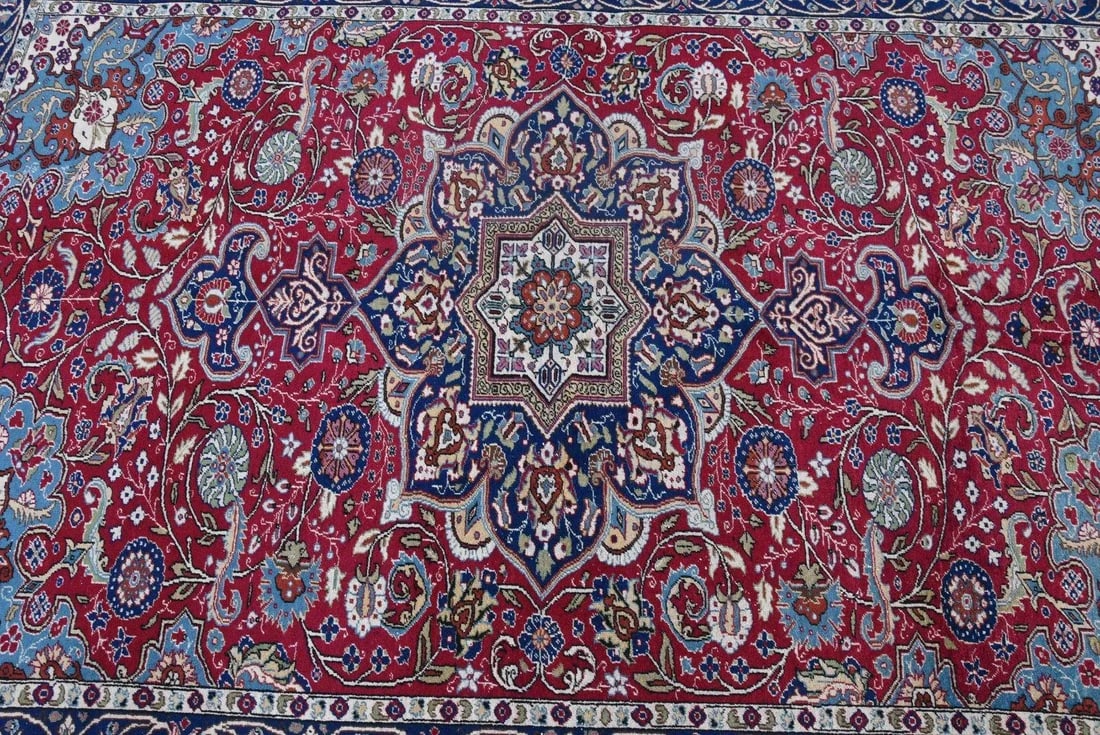 1970s Islamic Blue Medallion Area Rug - 6