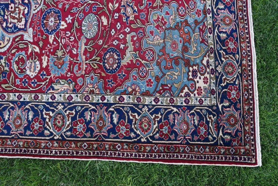 1970s Islamic Blue Medallion Area Rug - 7