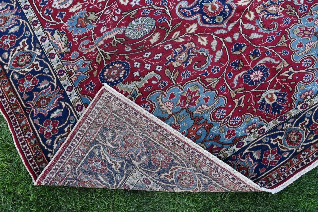 1970s Islamic Blue Medallion Area Rug - 8