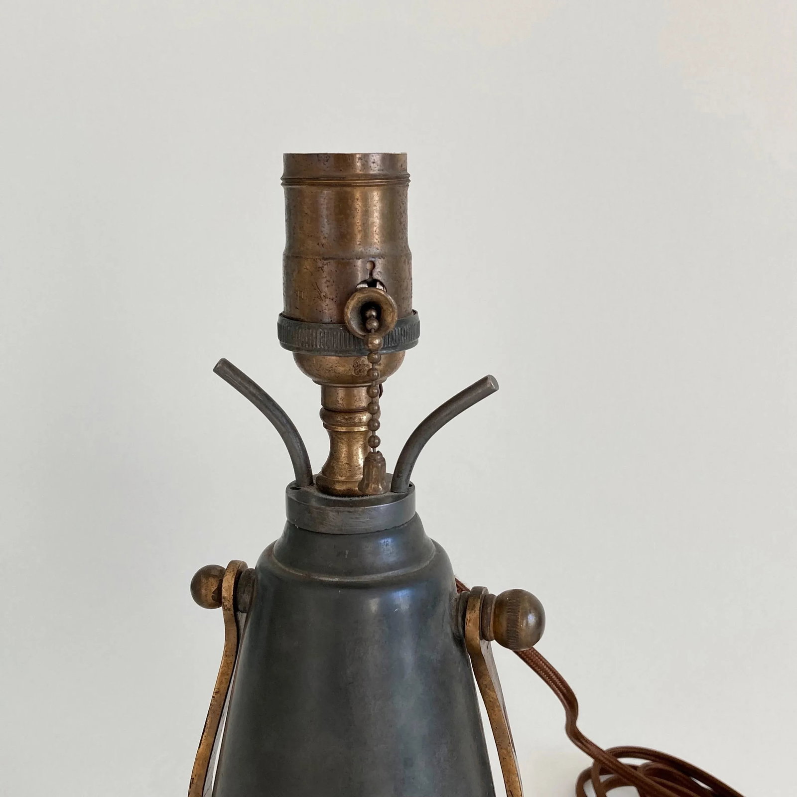 Antique 1860s to 1880s Pewter Gimbal Wall or Table Lights Nautical Ship Lights Wall Sconces - a Pair - 8