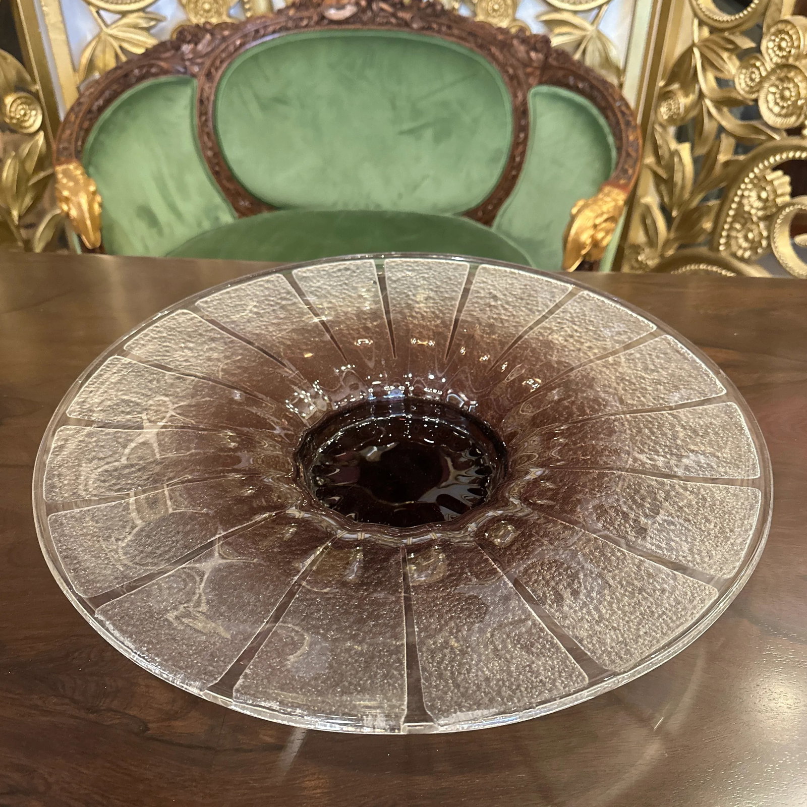 1920s Art Deco Glass Centerpiece, Signed - 10