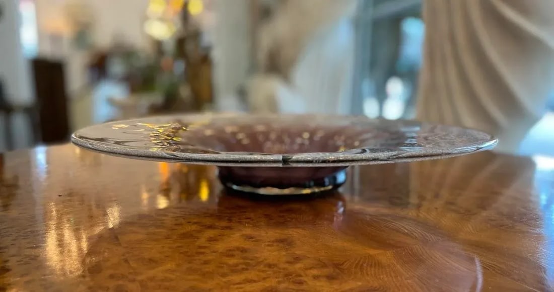 1920s Art Deco Glass Centerpiece, Signed - 4