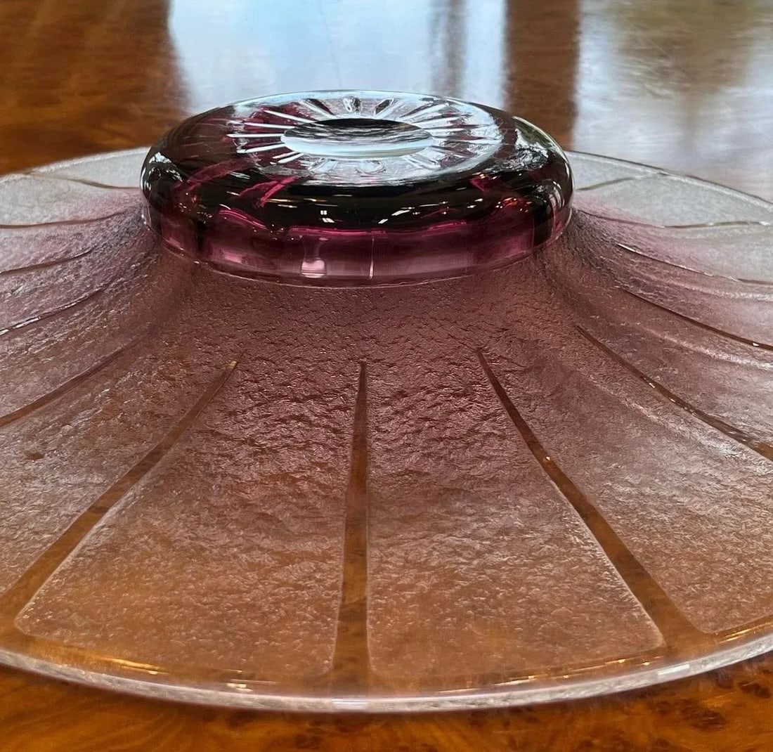 1920s Art Deco Glass Centerpiece, Signed - 6
