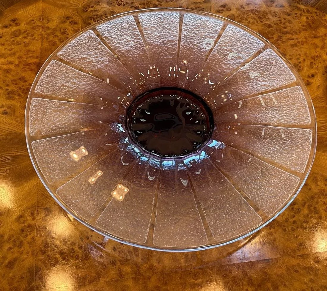 1920s Art Deco Glass Centerpiece, Signed - 8