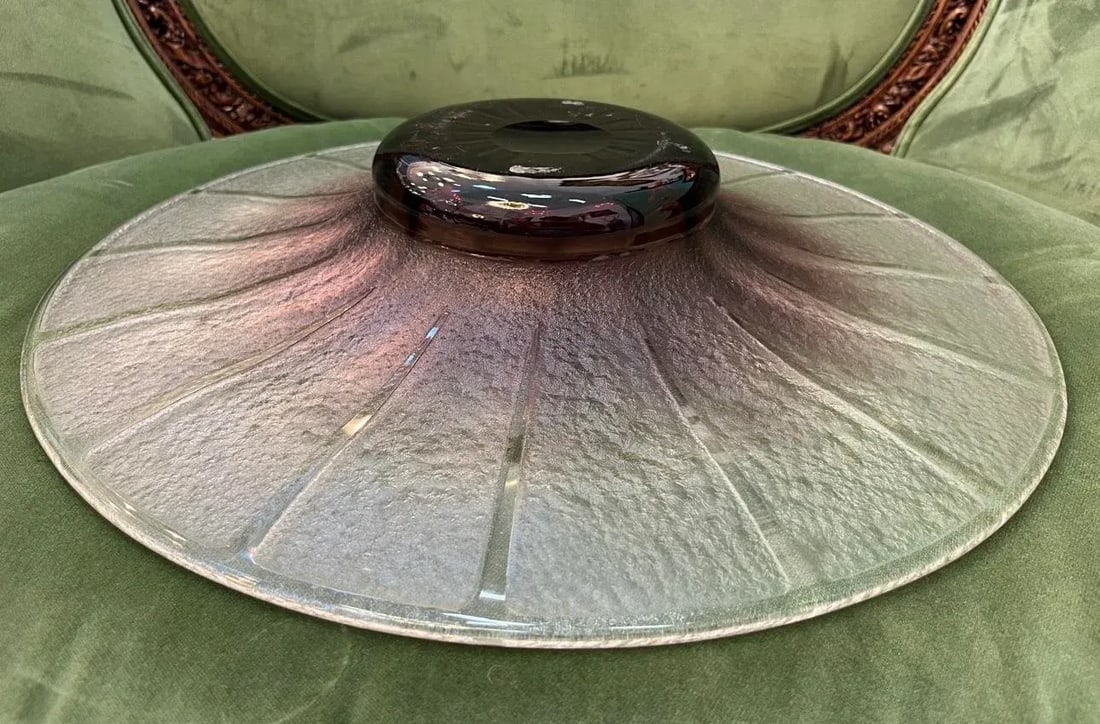 1920s Art Deco Glass Centerpiece, Signed - 9
