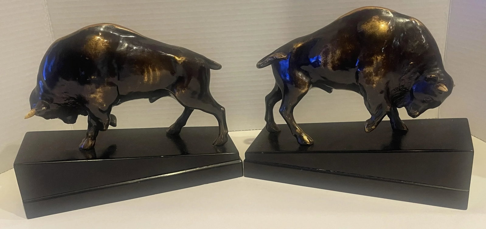 Mid 20th Century Bronze Bison Bookends- a Pair - 2