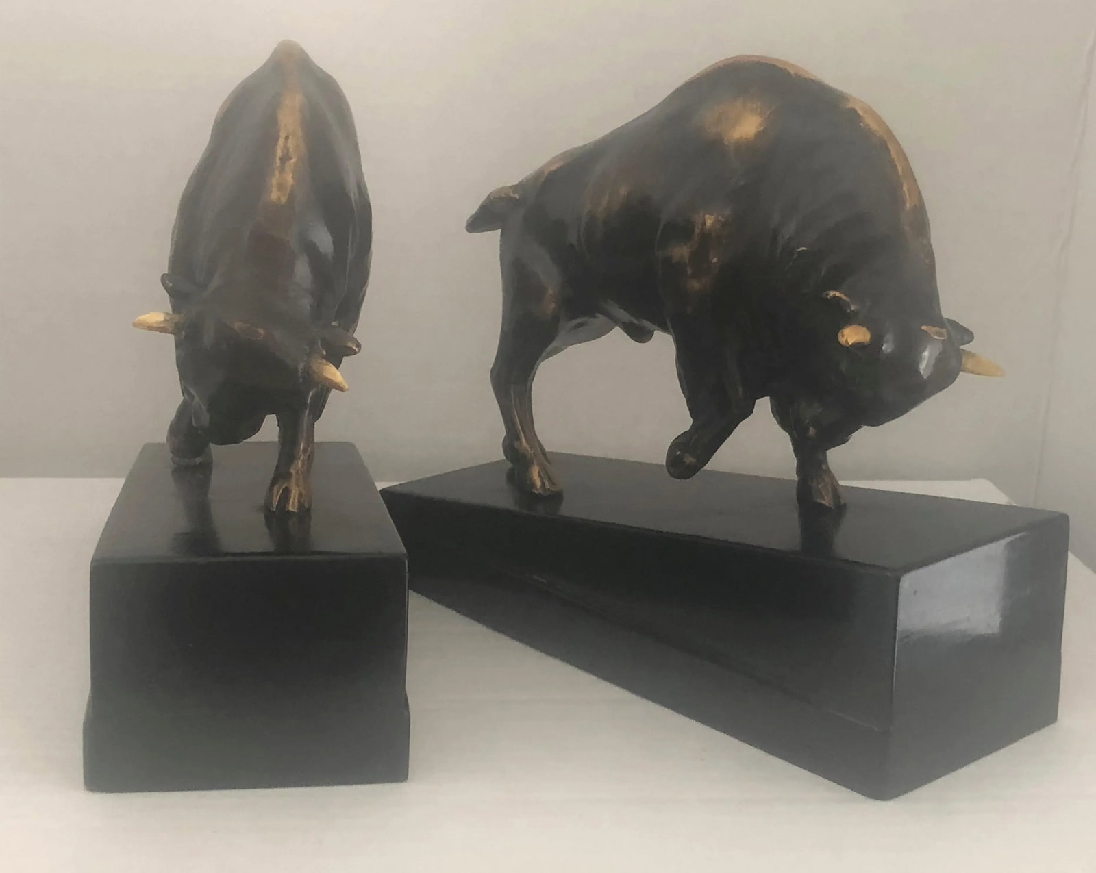 Mid 20th Century Bronze Bison Bookends- a Pair - 5