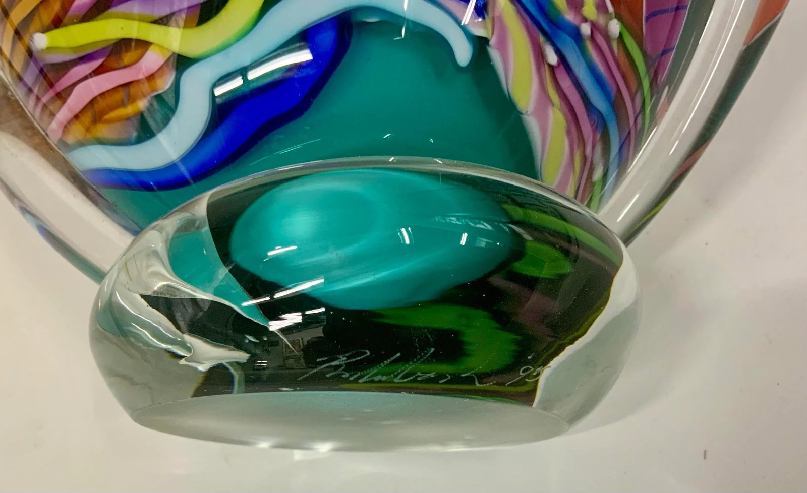 Oceanic Wave Hand Blown Vase by Peter Ridabock - 10