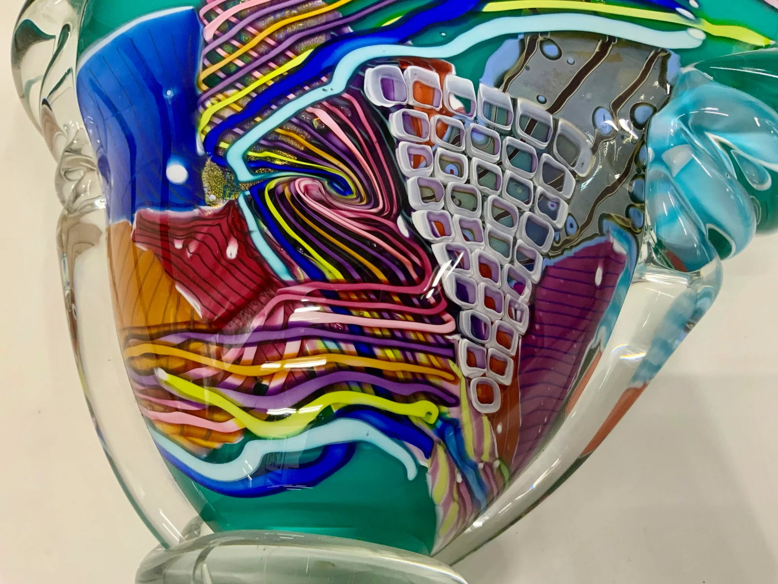 Oceanic Wave Hand Blown Vase by Peter Ridabock - 11