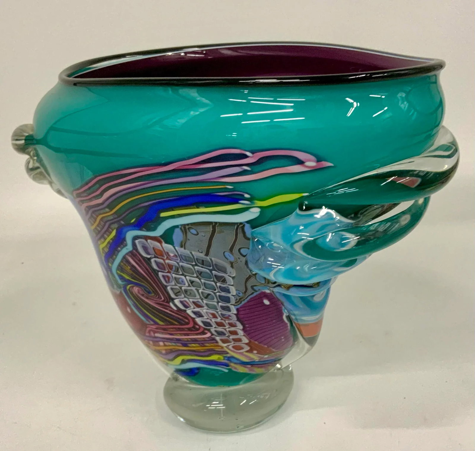 Oceanic Wave Hand Blown Vase by Peter Ridabock - 2