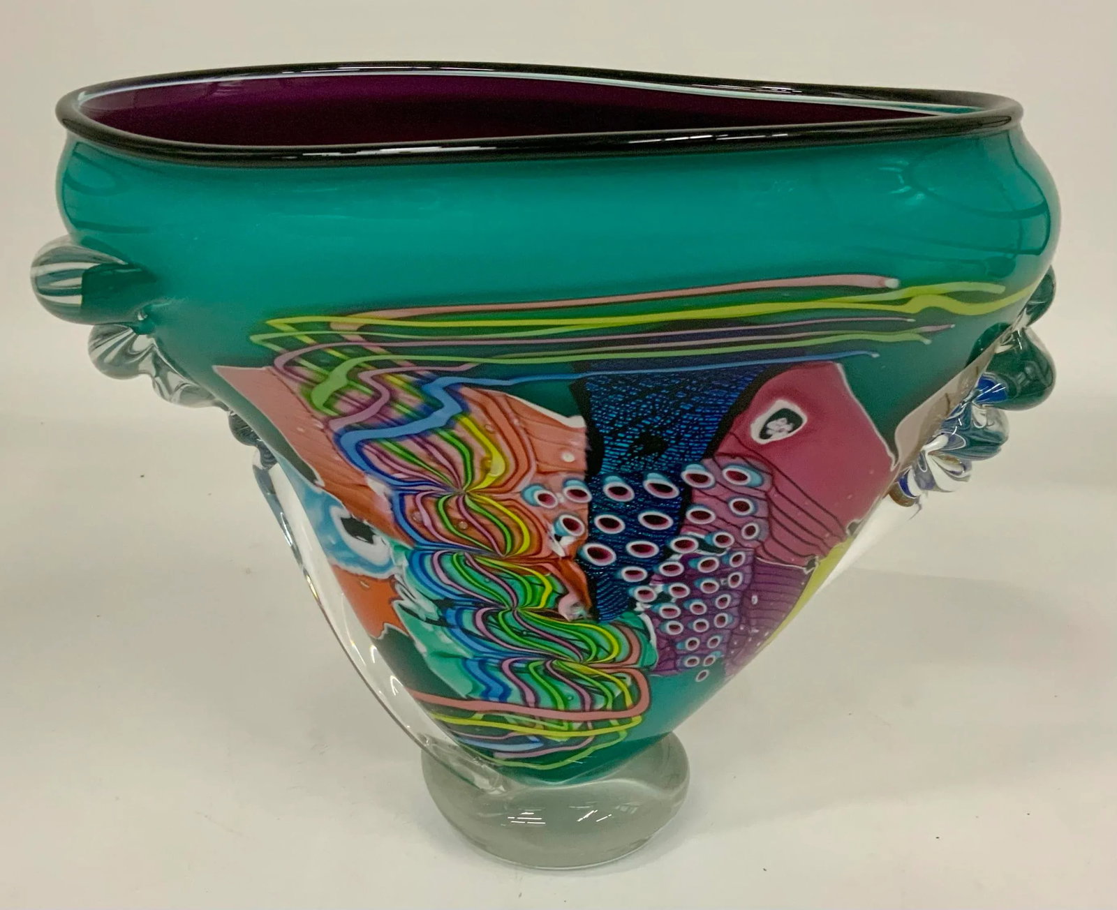 Oceanic Wave Hand Blown Vase by Peter Ridabock - 4