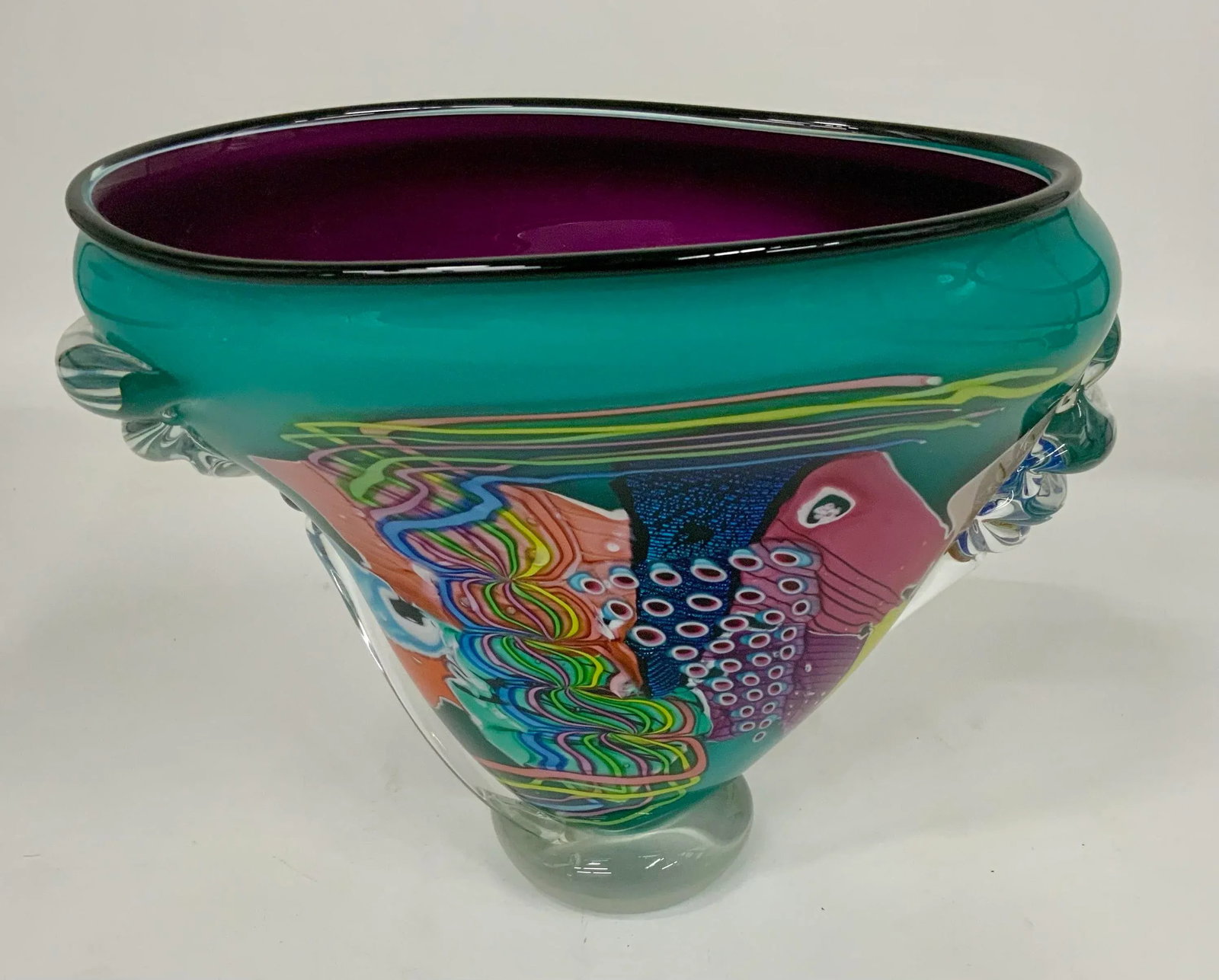 Oceanic Wave Hand Blown Vase by Peter Ridabock - 5