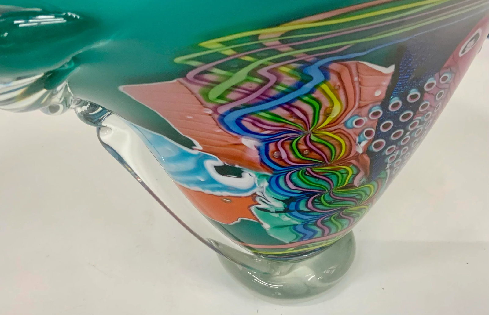Oceanic Wave Hand Blown Vase by Peter Ridabock - 6