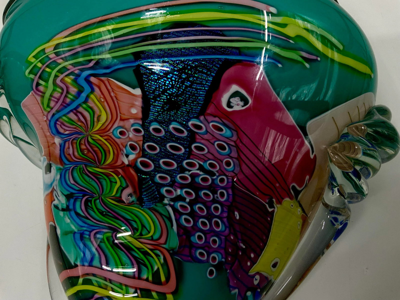 Oceanic Wave Hand Blown Vase by Peter Ridabock - 8