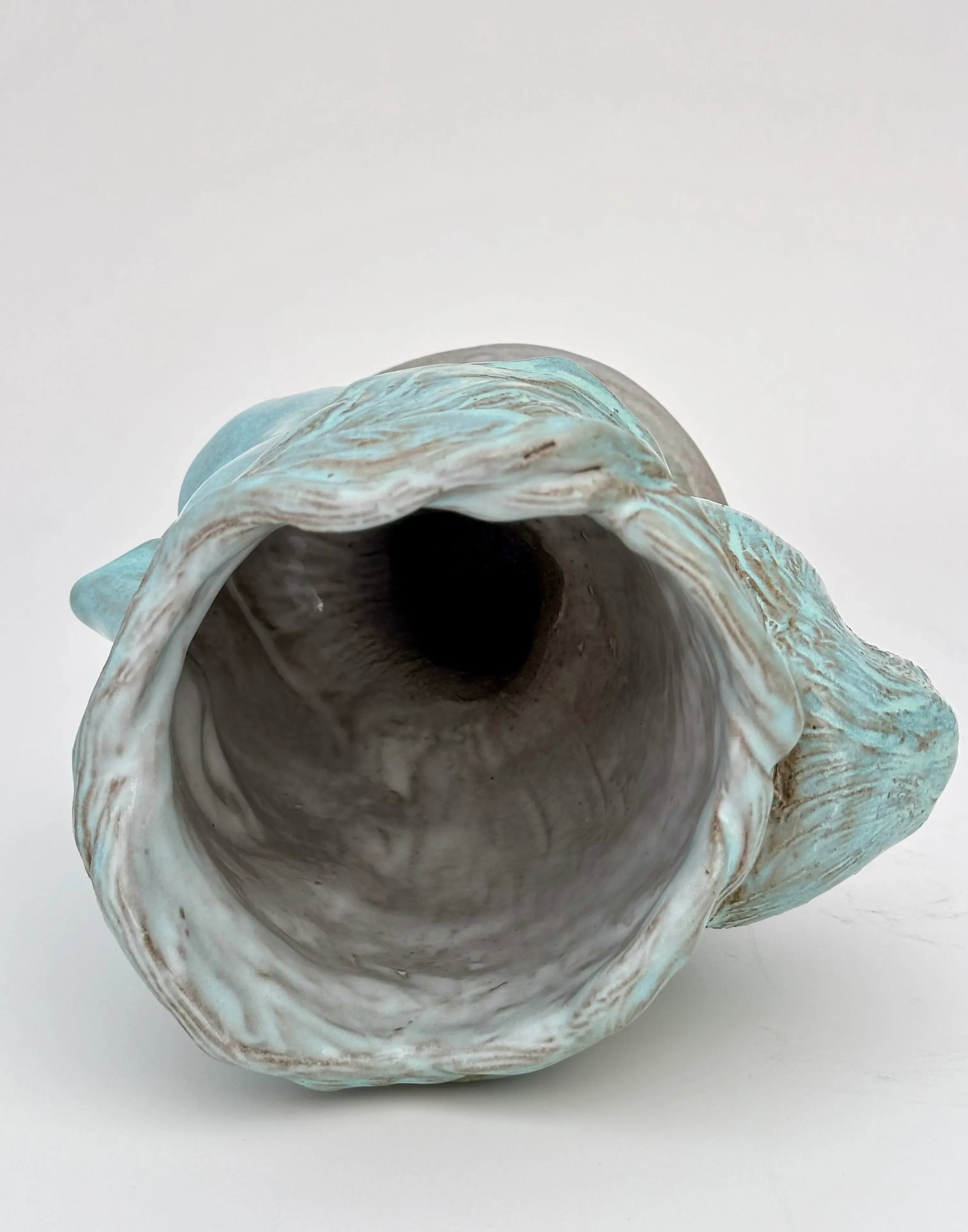 Celadon Green Lady Sculpted Head Vase - 8