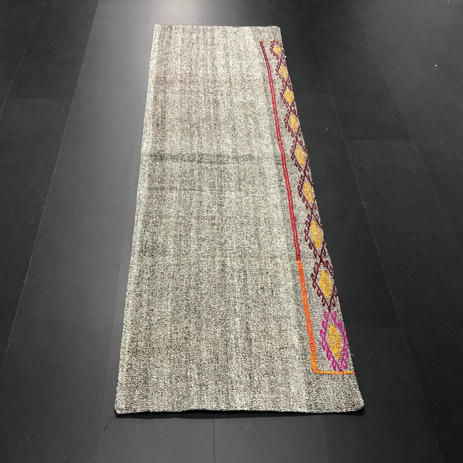 Vintage Turkish Handwoven Aztec Corridor Kilim Rug - 2'3'' * 7'3'' - 11