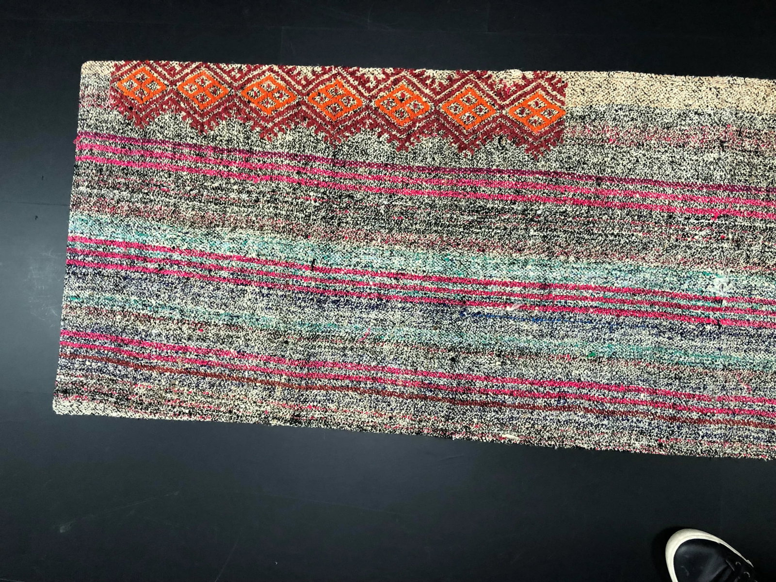 Vintage Turkish Striped Handmade Runner Rug - 1'10'' * 6'10'' - 10