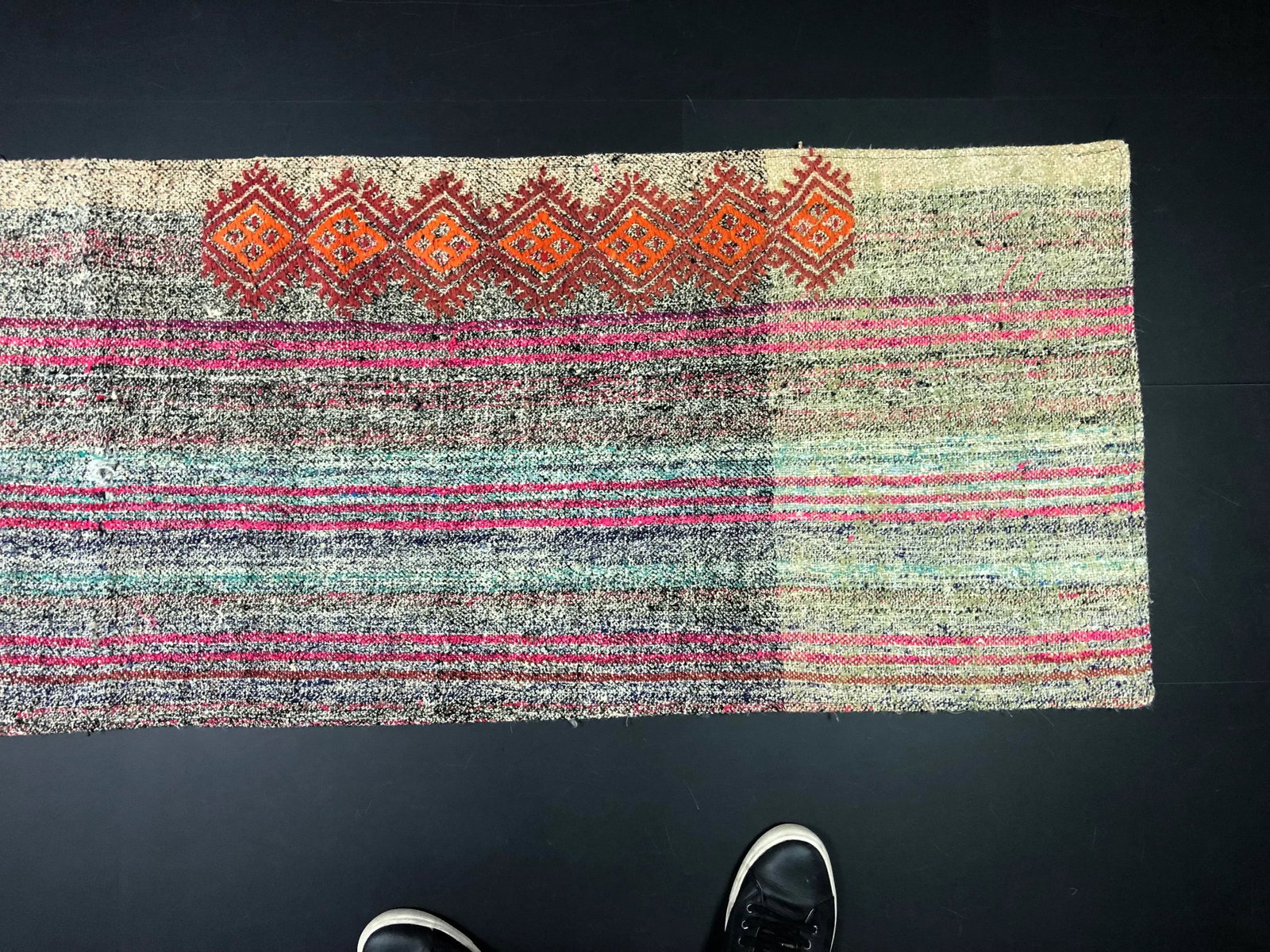 Vintage Turkish Striped Handmade Runner Rug - 1'10'' * 6'10'' - 9