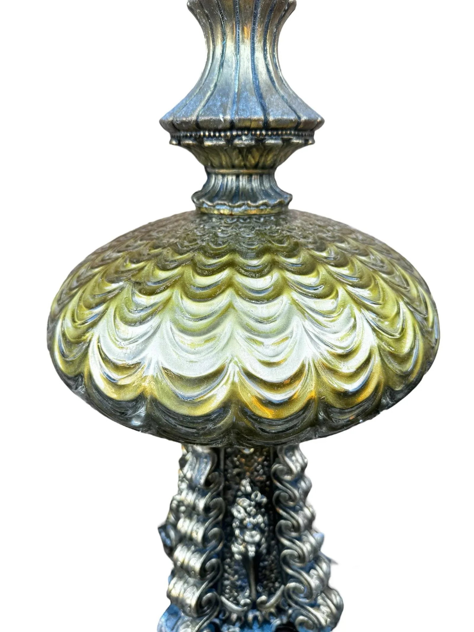 Vintage Hollywood Regency Style Reverse Painted Glass Globe Table Lamp - 6