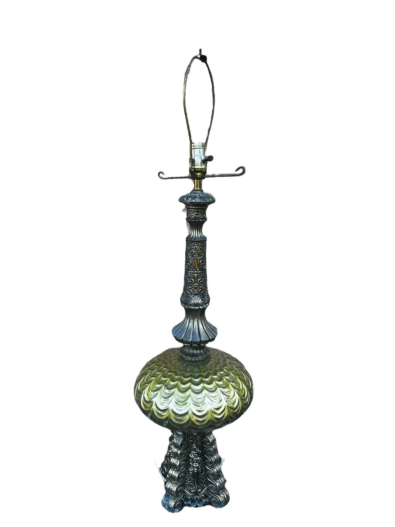 Vintage Hollywood Regency Style Reverse Painted Glass Globe Table Lamp - 8