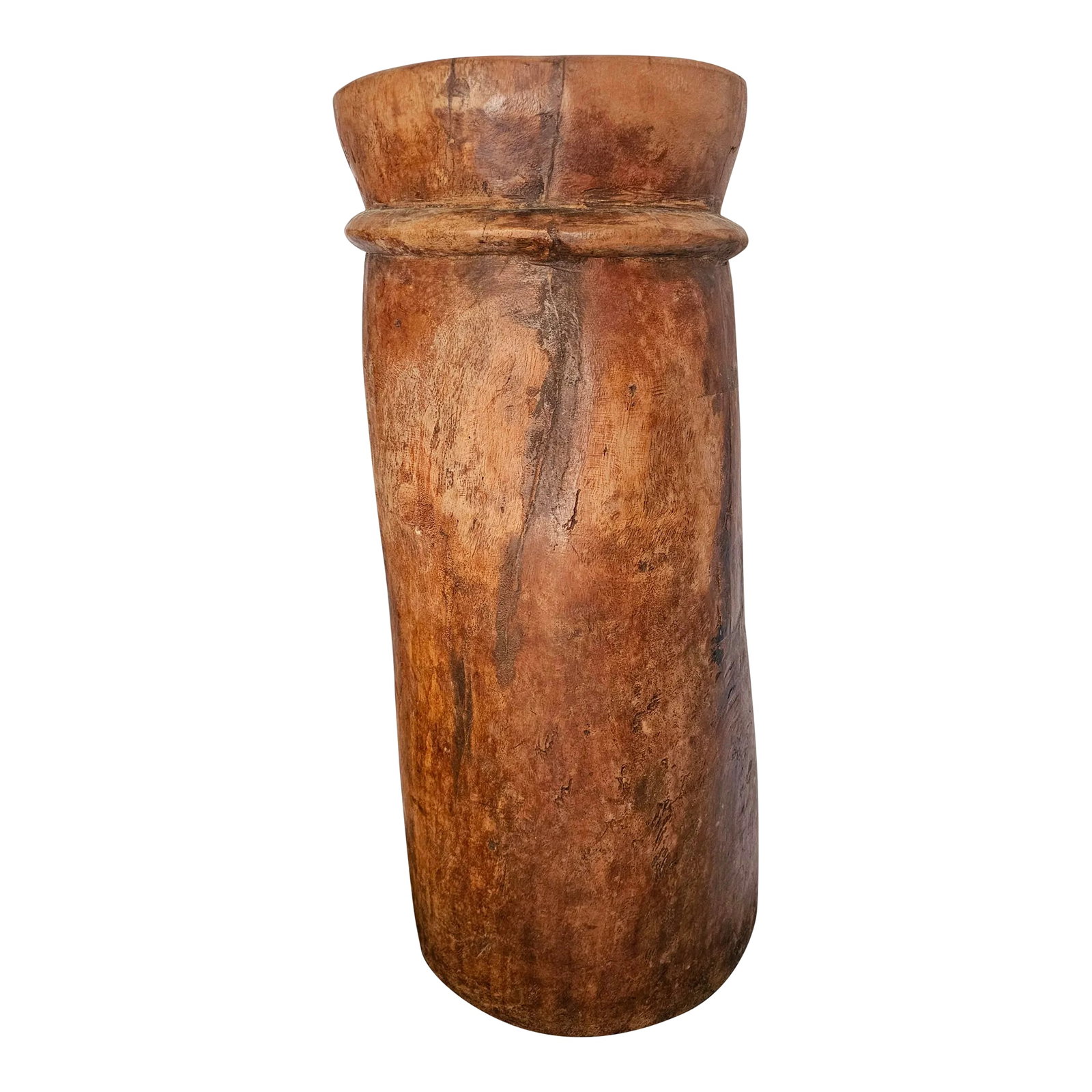 Substantial Late 1800s Antique Solid Wood Butter Churn Pot From North India (1 of 6)