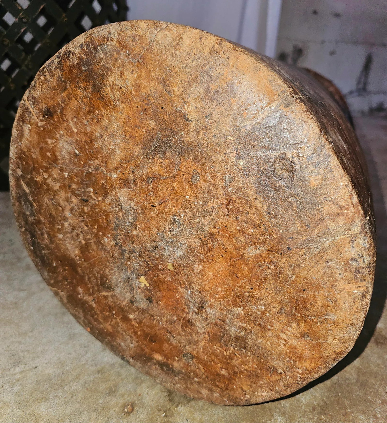 Substantial Late 1800s Antique Solid Wood Butter Churn Pot From North India - 5