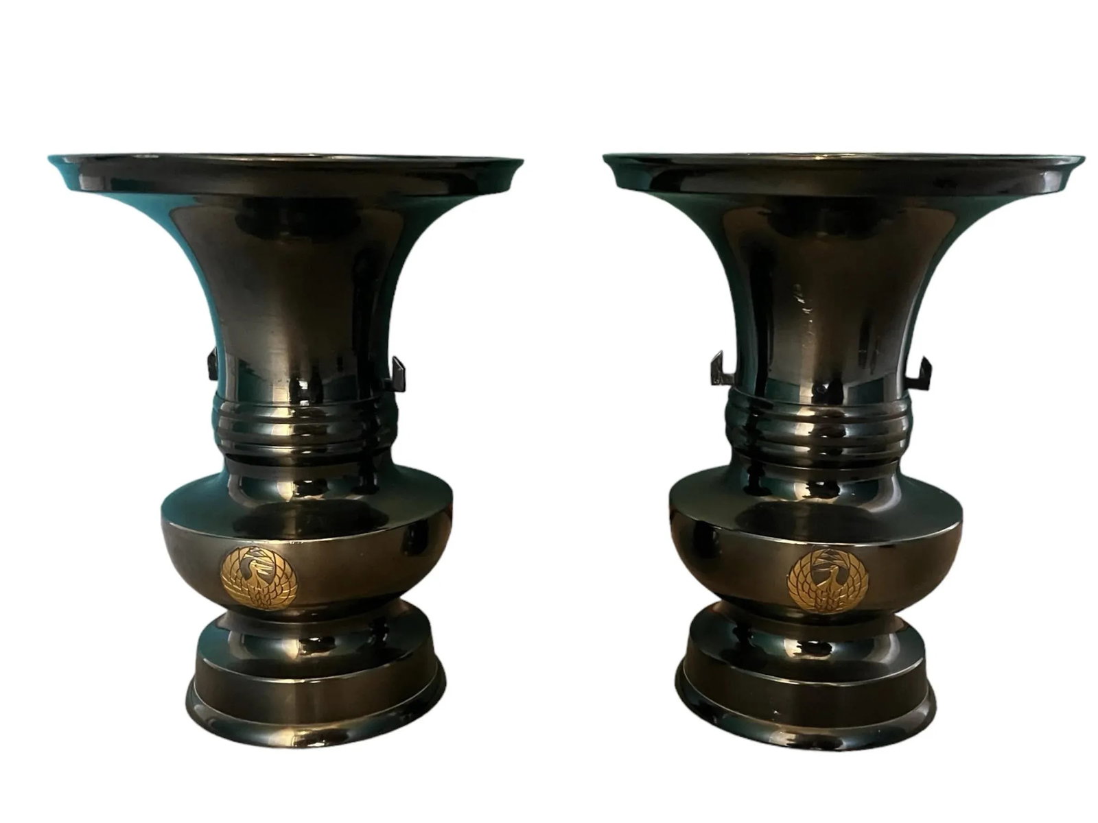 1950s Japanese Buddhist Altar Fitting/Vase - a Pair - 2