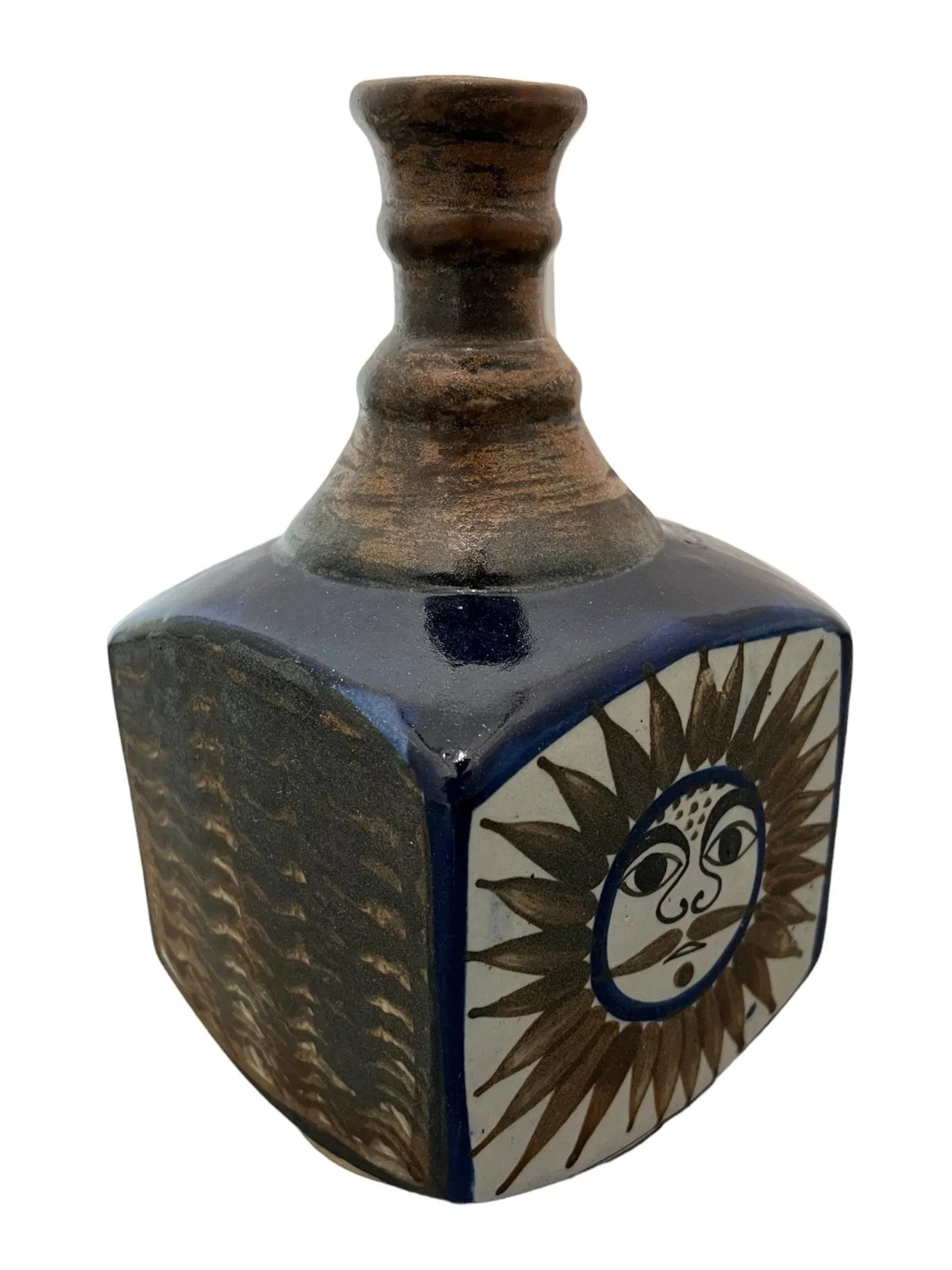 1970s Vintage Ken Edward's Tonala Hand Painted Vase / Bottle - 3